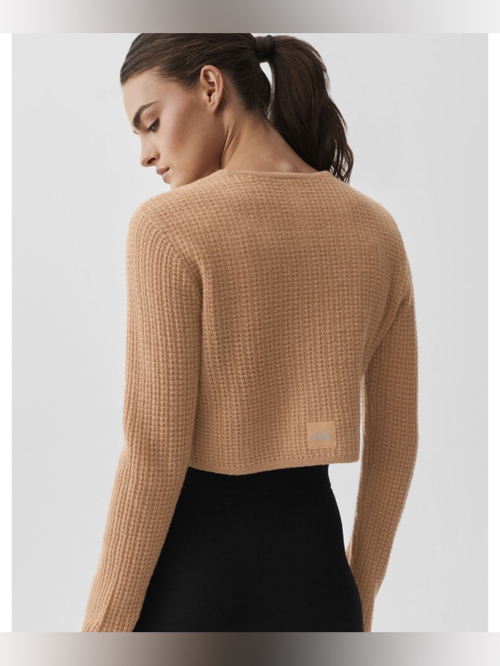ALO Cashmere Set | Cashmere Plush Waffle Lounge Set Toasted Almond - Picture 12 of 16